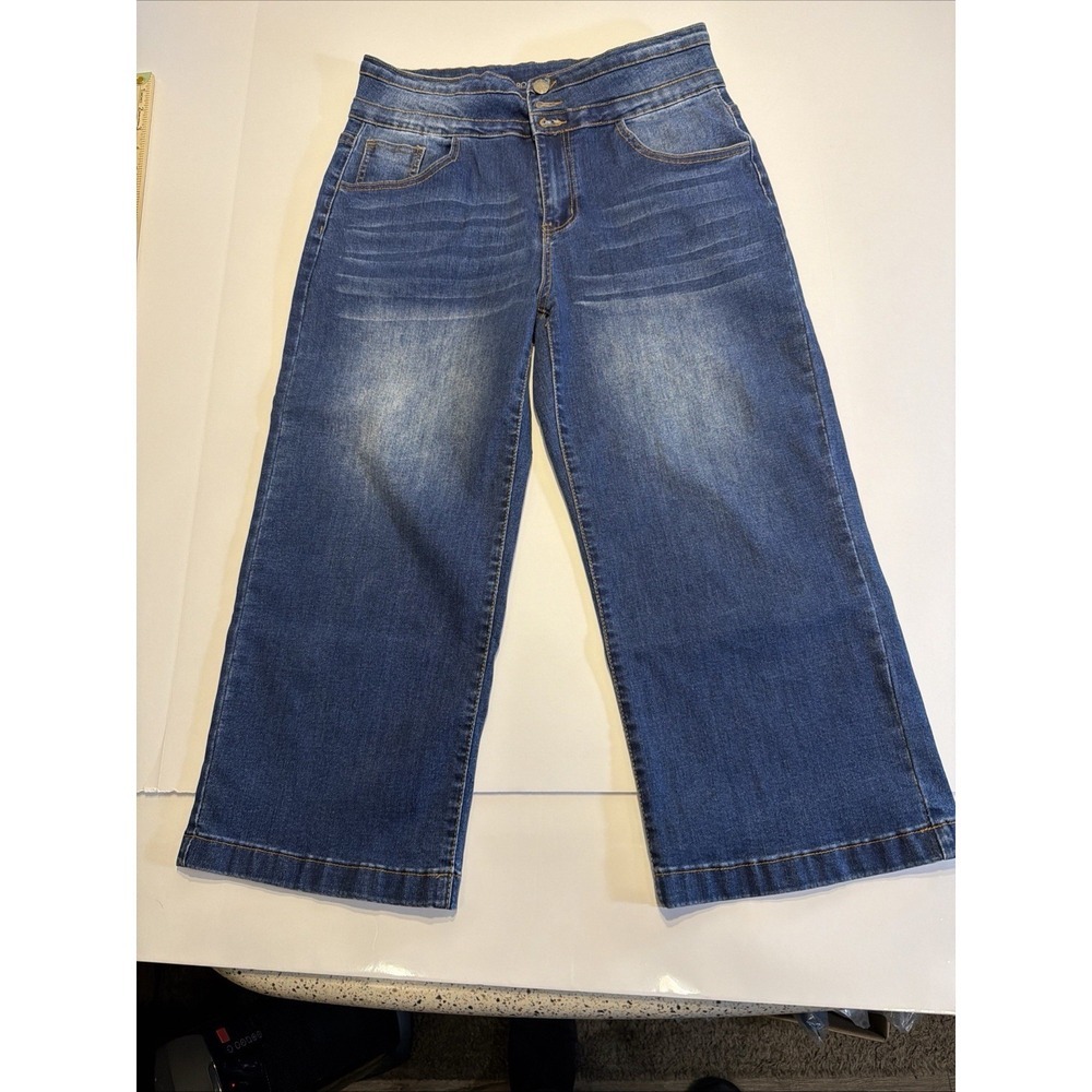 ROSWEAR Denim Jeans Womens Size Large Wide Leg High Waisted Baggy Stretchy